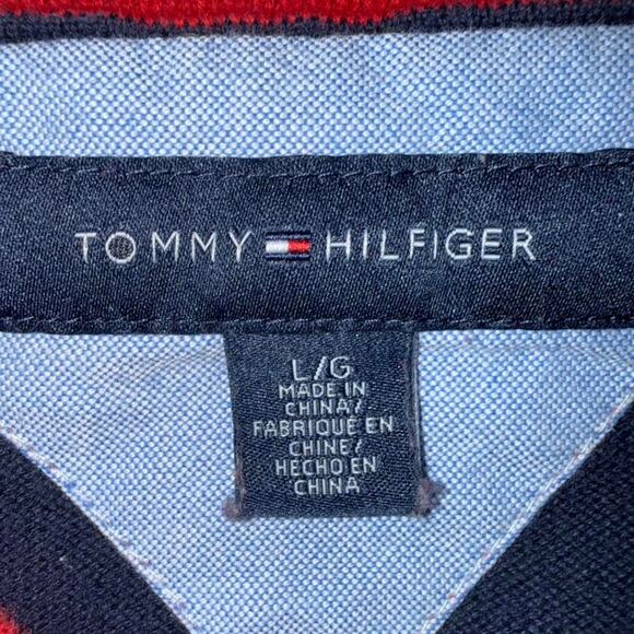Navy red striped tommy hilfiger nautical fishermancore vtg - Picture 4 of 6